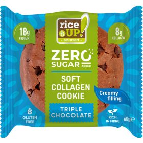 Rice Up zero kollagén, protein keksz triplacsoki ízű 60 g