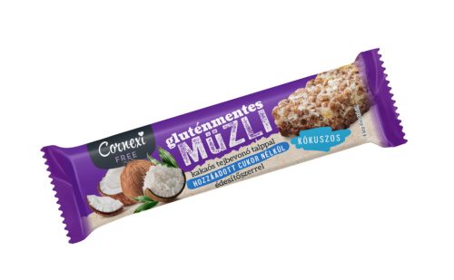 Cornexi gluténmentes müzliszelet hcn kókuszos ízű, kakaós tejbevonó talppal 25 g