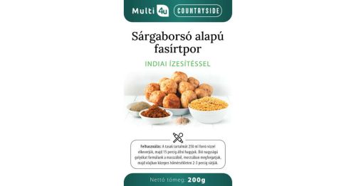 Multi 4u countryside sárgaborsó alapú fasírtpor indiai ízesítéssel 200 g