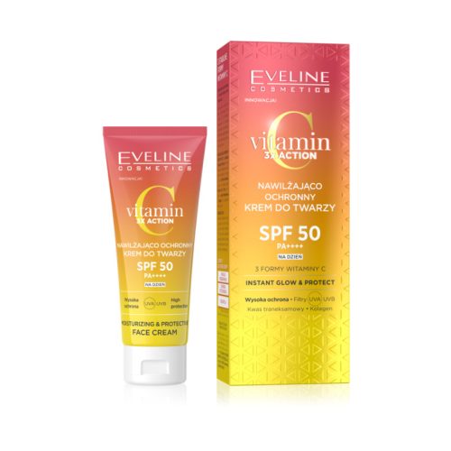 Eveline vitamin c 3x action hidratáló fényvédő arckrém spf50 30 ml