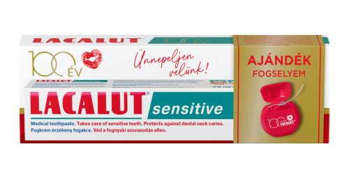 Lacalut sensitive hatású fogkrém + lacalut fogselyem 75 ml