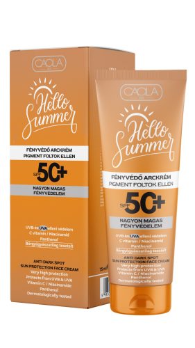 Caola hello summer fényvédő arckrém pigment foltok ellen spf50+ 75 ml
