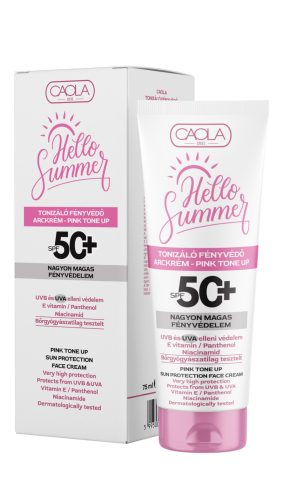 Caola hello summer fényvédő arckrém tonizáló (pink tone up) spf50+ 75 ml