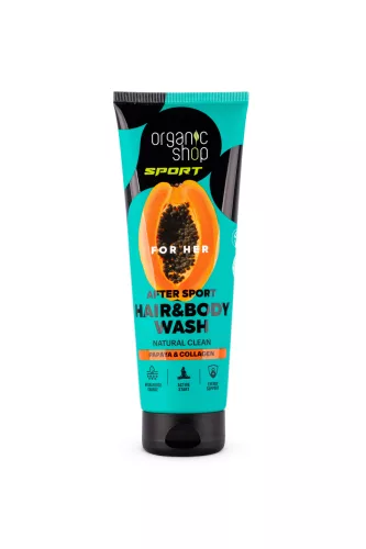 Organic Shop sportolás utáni sampon és tusfürdő papayával és kollagénnel 200 ml