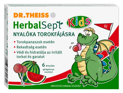 Dr.theiss herbalsept nyalóka torokfájásra görögdinnye ízesítésű 6 db