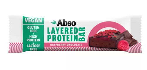 Absorice layered protein bar málnás-csokoládés ízű vegán fehérjeszelet 50 g