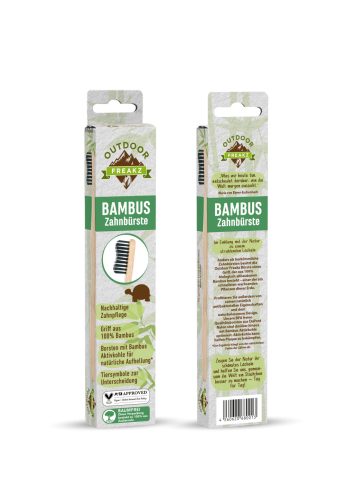 Outdoor Freakz bambusz fogkefe aktív szenes sörtével 1 db
