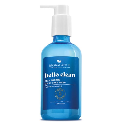 Biobalance hello clean nyugtató tejes arclemosó gél cica kivonattal száraz, normál és érzékeny bőrre 250 ml