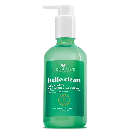 Biobalance hello clean faggyútermelést szabályozó arclemosó gél szalicilsavval kombinált és zsíros bőrre 250 ml