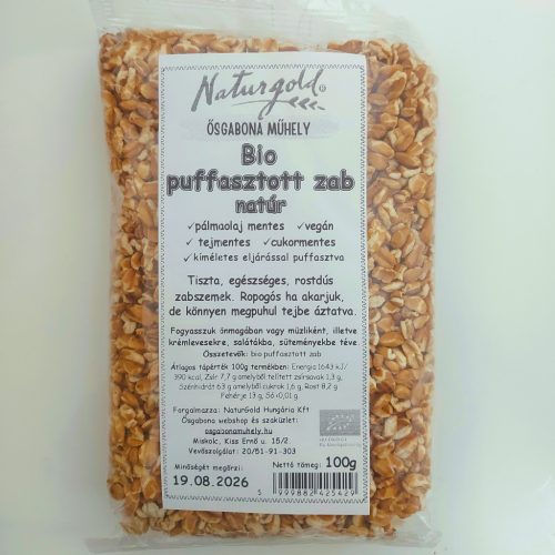 Naturgold bio puffasztott zab natúr 100 g