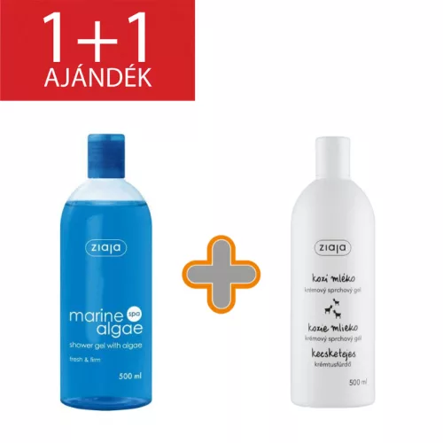 Ziaja tengeri algás tusfürdő 500ml+1 db ajándék kecsketejes tusfürdő 500 ml