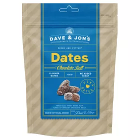   Dave & Jon's dates chocolate ball mag nélküli ízesített datolya kókuszos csokigolyó ízben, hozzáadott cukor nélkül 125 g