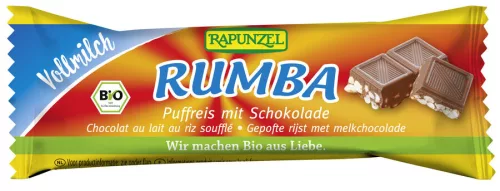 Rapunzel bio rumba puffasztott rizsszelet tejcsokoládával 21g