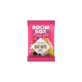   Boom box vegán cukormentes zabfalat erdei gyümölcs és fehér csokoládé lágy 20 g
