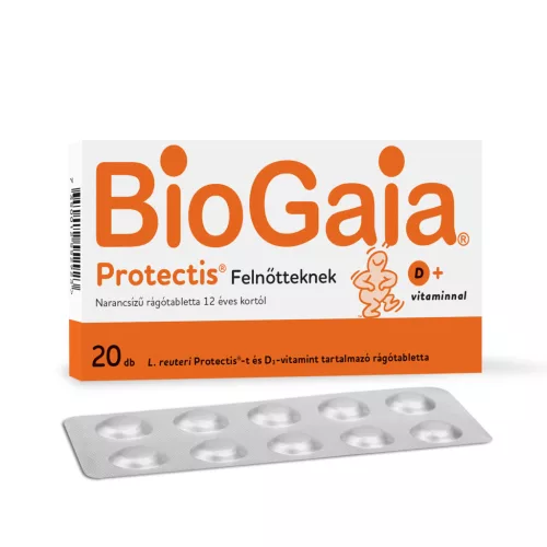 Biogaia protectis felnőtteknek d-vitaminnal rágótabletta narancs ízű 20 db