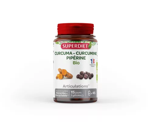 Superdiet kurkuma feketebors kapszula az ízületek támogatására vegán 45 db