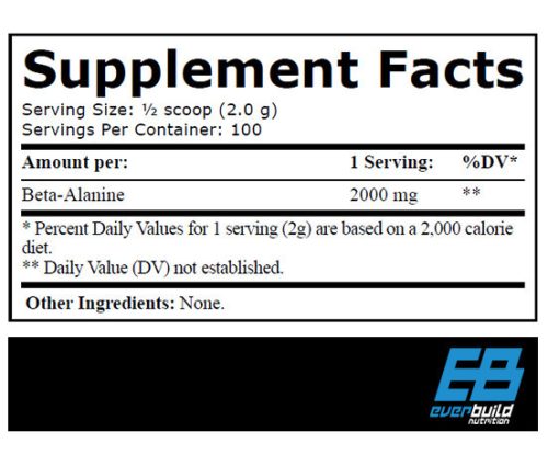 EverBuild Nutrition - BETA ALANINE 100%-os gyógyszerészeti tisztaságú