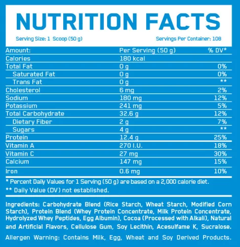 EverBuild Nutrition MASS BUILD ™ 908 g / 2724 g / 5448 g - 2720, Apple - Izomtömegnövelő, Alma