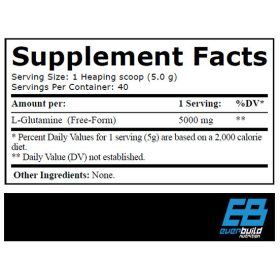   EverBuild Nutrition GLUTAMINE 5000 - 500g 100%-os gyógyszerészeti tisztaságú glutamin