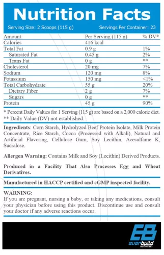 EverBuild Nutrition 100% BEEF GAINER 6 LBS / 2720 g - Royal Strawberry Smoothie - Izomtömegnövelő, eper-banán