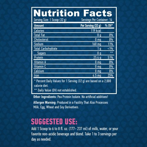 HAYA LABS - 100% All Natural Pea Protein Isolate / 454 g - Borsófehérje Izolátum