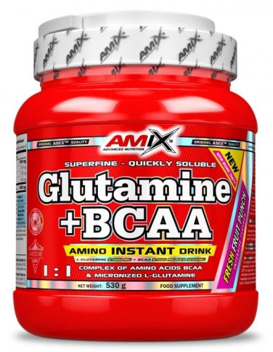Amix Nutrition - Glutamine + BCAA italpor - ananász - 530g