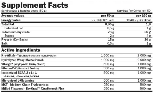 Amix Nutrition - OptiMass™ Beef Gainer 2500g - Double White Chocolate - Izomtömegnövelő