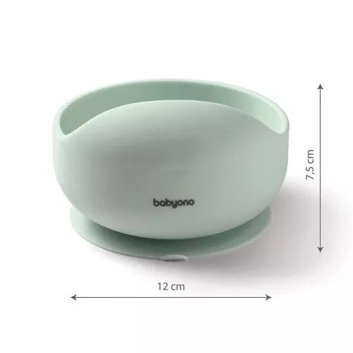 BabyOno tálka szilikon tapadó aljú menta 1481/03