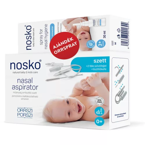 Nosko Orrszi Porszi orrszívó mûanyag szett 2 féle szívófejjel - ajándék orrspray