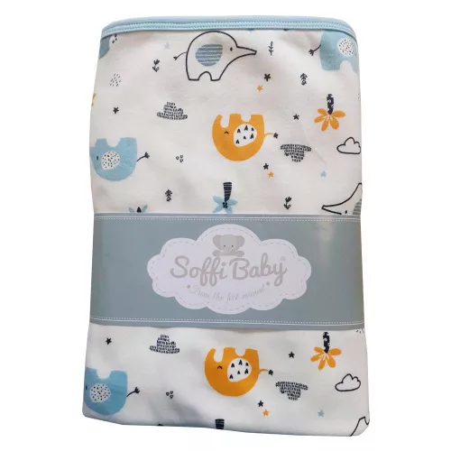 Soffi Baby takaró pamut dupla elefántok zöld 80x100cm