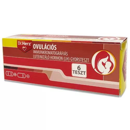 Dr. Herz Ovulációs immunkromatográfiás(LH) gyorsteszt 6 db /EP kártyára adható/