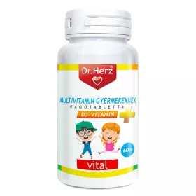 Dr. Herz Multivitamin Gyerekeknek+D3 rágótabletta 60db