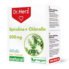 DR Herz Spirulina + Chlorella 60 db kapszula doboz
