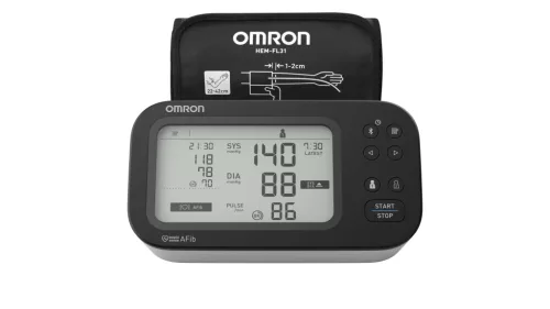 OMRON M7 Intelli IT AFib felkaros okos-vérnyomásmérő pitvarfibrilláció (Intellisense AFib) üzemmóddal