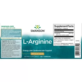 Swanson L-Arginine 500mg 100 kapszula