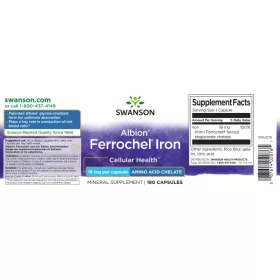   Swanson Ferrochel Iron 18mg 180 kapszula vas-biszglicinát-kelát