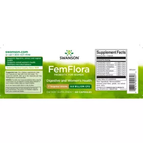   Swanson FemFlora probiotikum nőknek 7 törzs / 9,8 milliárd CFU / 60 kapszula