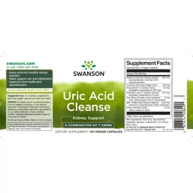   Swanson Uric Acid Cleanse 60 kapszula Húgysav tisztító 7 gyógynövény komplex