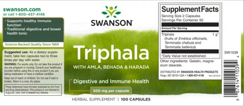 Swanson Triphala 500mg 100 kapszula