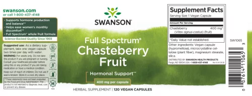 Swanson Chastberry Fruit (Barátcserje gyümölcs) 400mg 120 kapszula