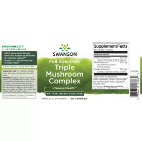   Swanson Triple Mushroom Complex 60 kapszula Maitake, Reishi, Shiitake
