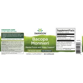Swanson Bacopa Monnieri 50mg 90 kapszula (10:1 kivonat)