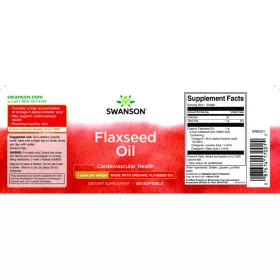   Swanson Flaxseed Oil 1000mg (Organikus lenmagolaj) 100 kapszula