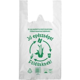   Ingvállas tasak, lebomló, 24x45x0,022cm "Jó egészséget Földünknek"