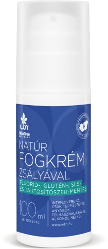WTN Natúr fogkrém zsályával 100ml Fluori d, Glutén, SLS, és tartósítószer-MENTES