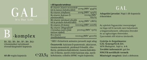GAL B-komplex 60 vegán kapszula
