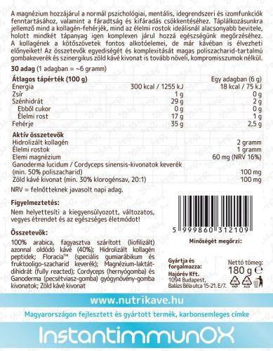 Nutri-Kávé instant kávéval 180g InstantimmunOX