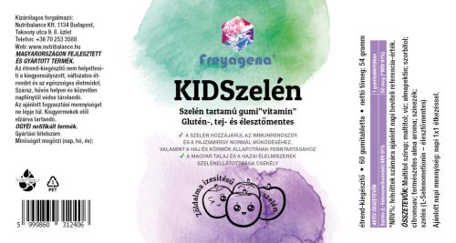 Freyagena KIDSzelén 54g -szelén tartalmú gumi"vitamin" zöldalma 60db gumitabletta