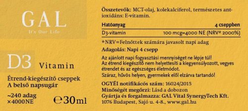 GAL D3-Vitamin 4000 NE x 240 adag