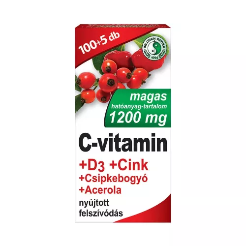 Dr.chen c-vitamin 1200mg+d3+cink+acerola+csipkebogyó tablett 105 db
